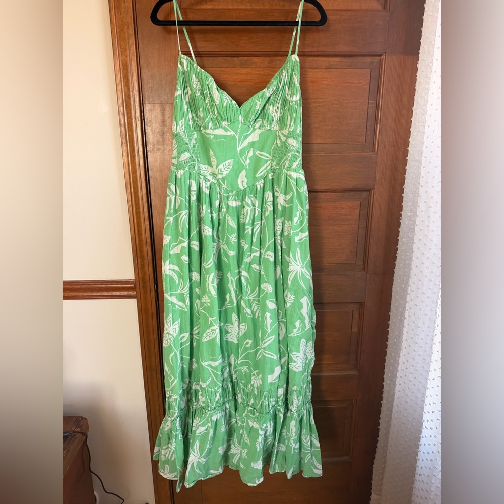 American Eagle Corset Tiered Floral Cotton Maxi Dress - Picture 2 of 7